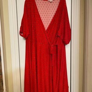 Red Wrap Dress  Size 5x NWOT